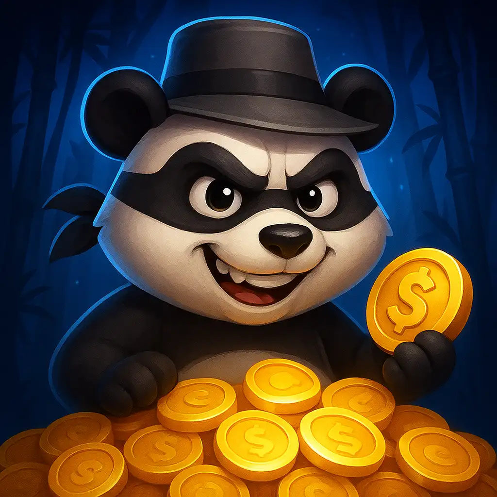 Wacky Panda slot tile with a cartoon panda bandit